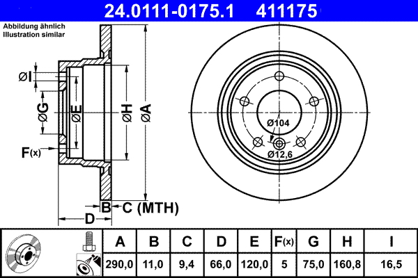 Brake Disc (Rear axle)  Art. 24011101751