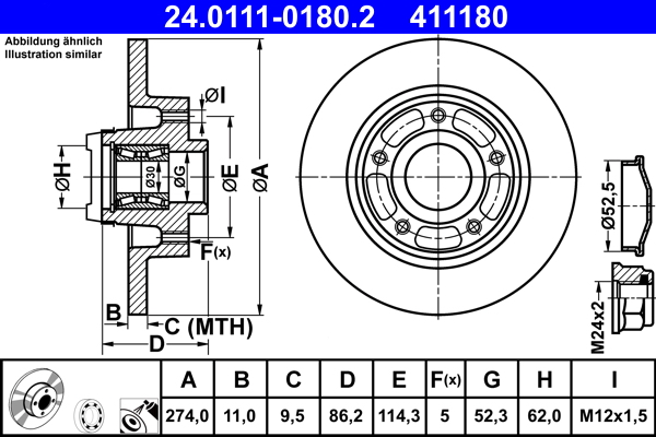 Brake Disc (Rear axle)  Art. 24011101802