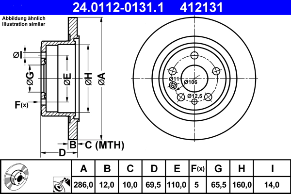 Brake Disc (Rear axle)  Art. 24011201311