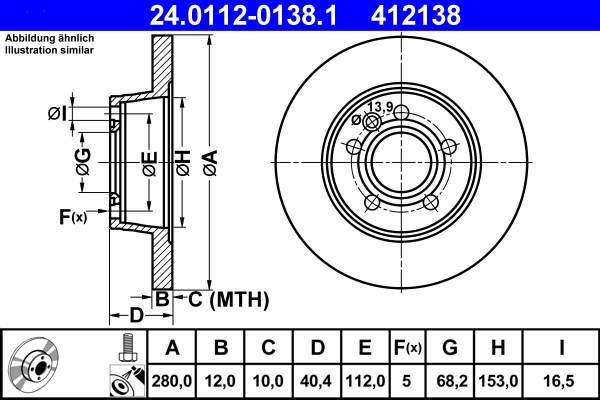 Brake Disc (Rear axle)  Art. 24011201381