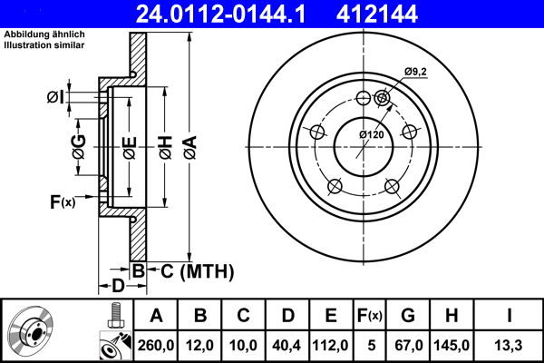 Brake Disc (Front axle)  Art. 24011201441