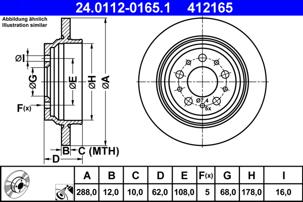 Brake Disc (Rear axle)  Art. 24011201651