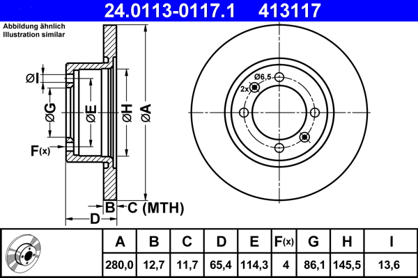 Brake Disc (Front axle)  Art. 24011301171