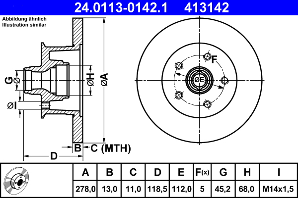 Brake Disc (Front axle)  Art. 24011301421