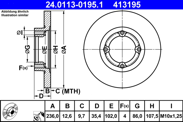 Brake Disc (Front axle)  Art. 24011301951