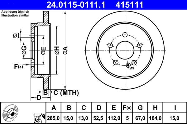 Brake Disc (Rear axle)  Art. 24011501111