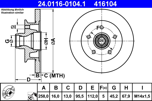 Brake Disc (Front axle)  Art. 24011601041