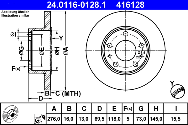 Brake Disc (Rear axle)  Art. 24011601281