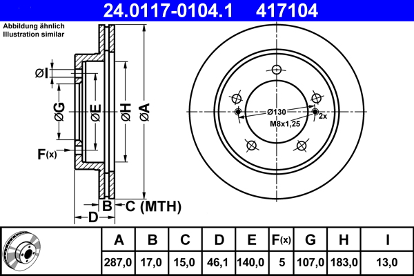 Brake Disc (Front axle)  Art. 24011701041