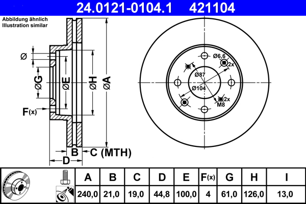 Brake Disc (Front axle)  Art. 24012101041