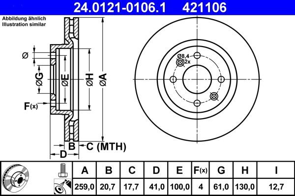 Brake Disc (Front axle)  Art. 24012101061