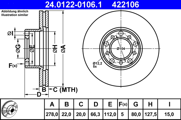 Brake Disc (Front axle)  Art. 24012201061