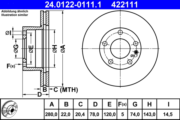 Brake Disc (Front axle)  Art. 24012201111