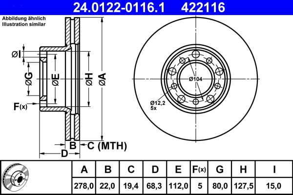 Brake Disc (Front axle)  Art. 24012201161