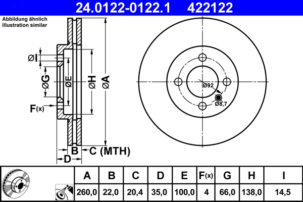 Brake Disc (Front axle)  Art. 24012201221