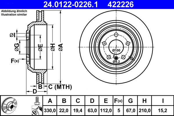 Brake Disc (Rear axle)  Art. 24012202261