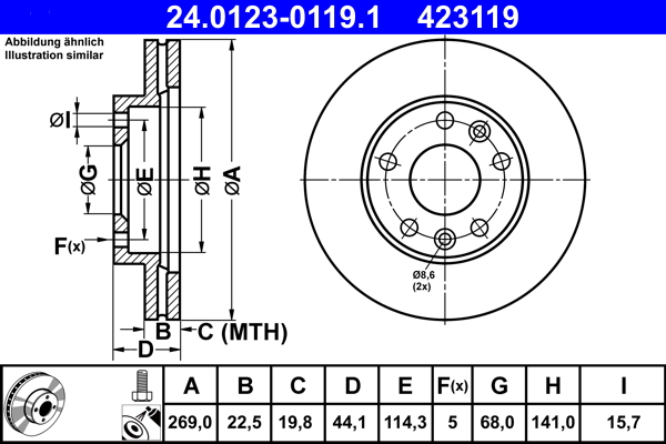 Brake Disc (Front axle)  Art. 24012301191