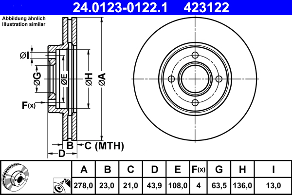 Brake Disc (Front axle)  Art. 24012301221