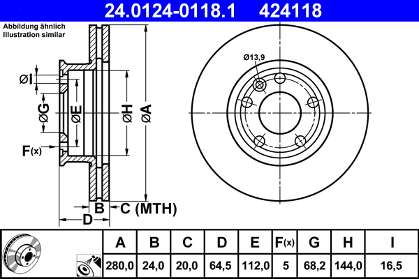 Brake Disc (Front axle)  Art. 24012401181