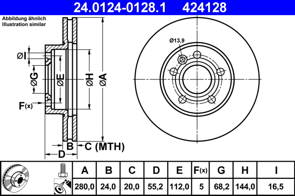 Brake Disc (Front axle)  Art. 24012401281