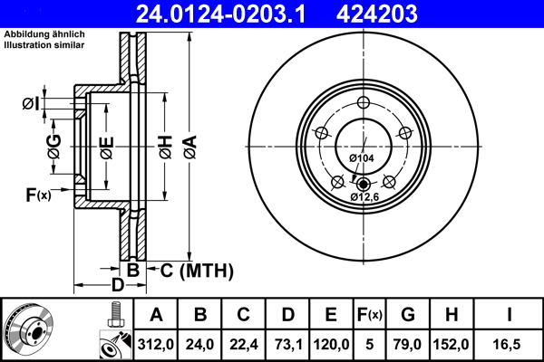 Brake Disc (Rear axle)  Art. 24012402031