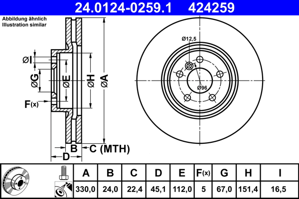 Brake Disc (Front axle)  Art. 24012402591