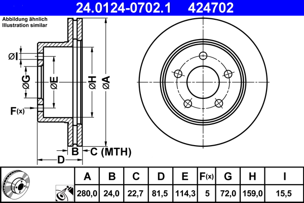 Brake Disc (Front axle)  Art. 24012407021