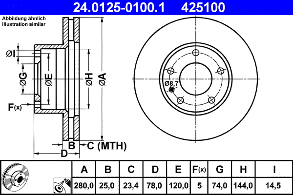 Brake Disc (Front axle)  Art. 24012501001