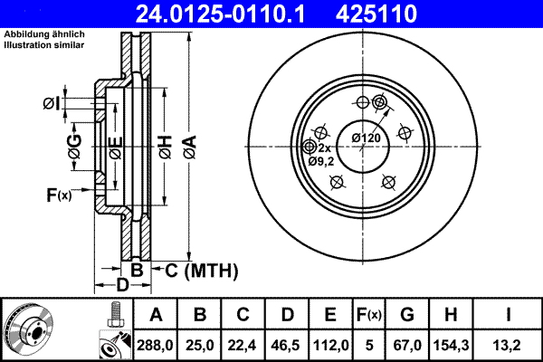 Brake Disc (Front axle)  Art. 24012501101