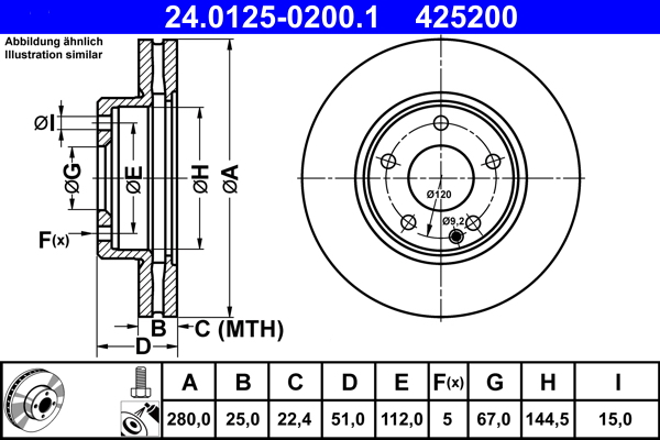 Brake Disc (Front axle)  Art. 24012502001