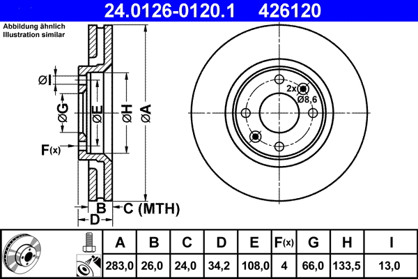 Brake Disc (Front axle)  Art. 24012601201