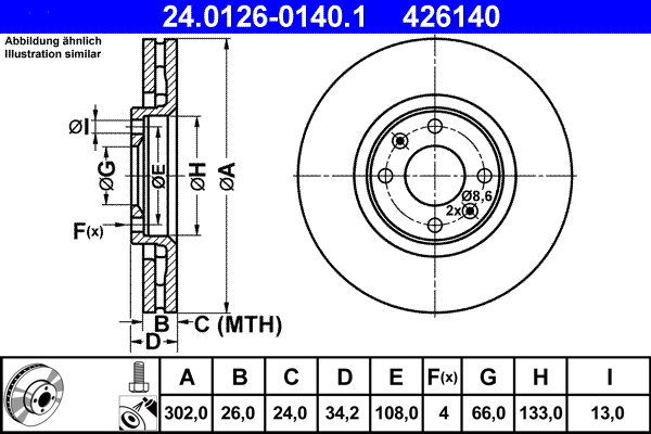 Brake Disc (Front axle)  Art. 24012601401