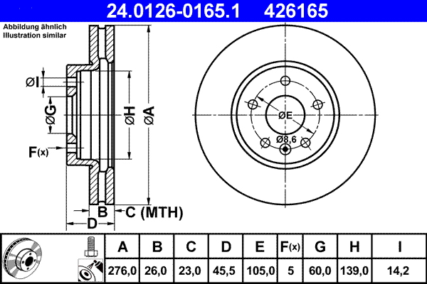 Brake Disc (Front axle)  Art. 24012601651