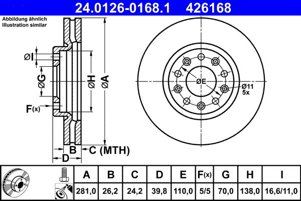 Brake Disc (Front axle)  Art. 24012601681