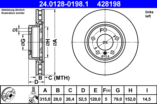 Brake Disc (Front axle, left)  Art. 24012801981