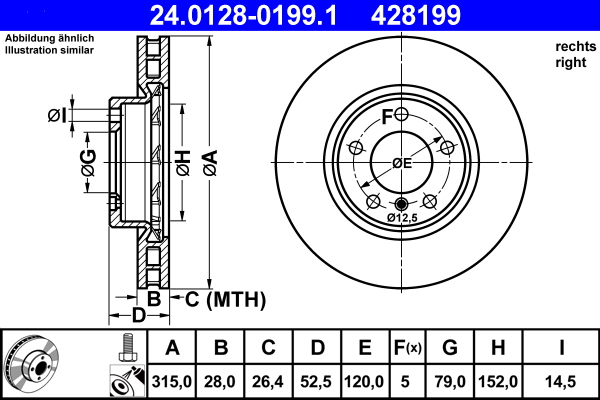 Brake Disc (Right, Front axle)  Art. 24012801991