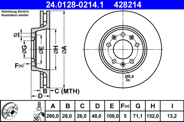 Brake Disc (Front axle)  Art. 24012802141