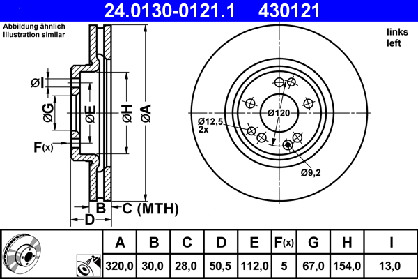 Brake Disc (Front axle, left)  Art. 24013001211