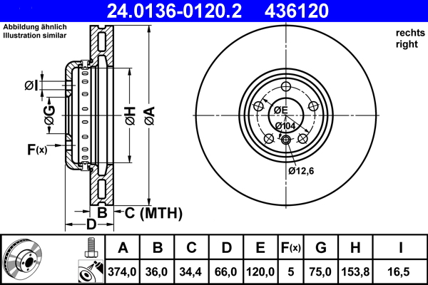 Brake Disc (374)  Art. 24013601202