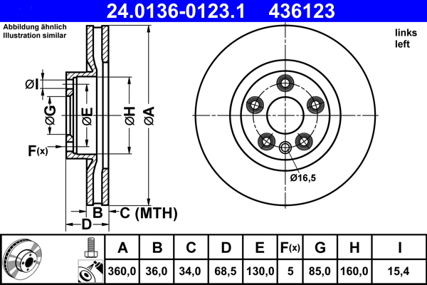 Brake Disc (Front axle, left)  Art. 24013601231