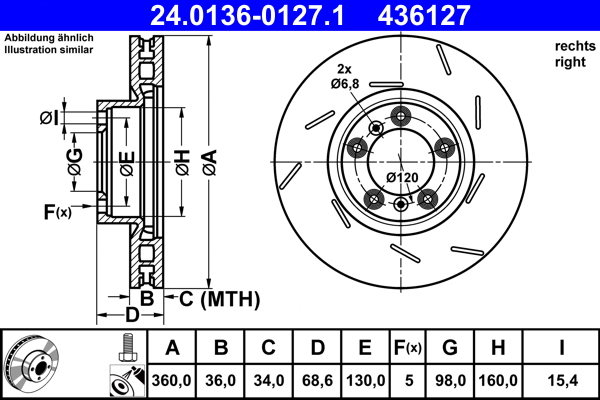 Brake Disc (Ventilated, inside)  Art. 24013601271