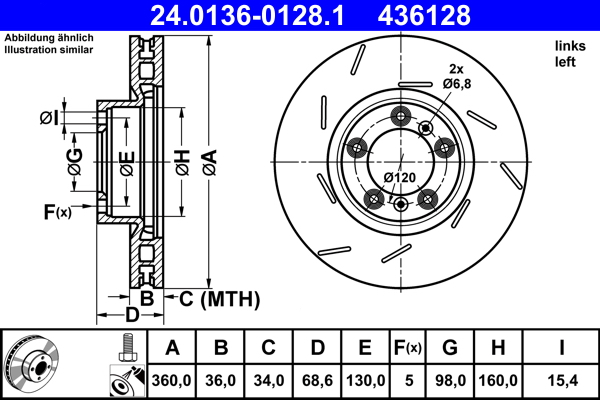 Brake Disc (Ventilated, inside)  Art. 24013601281