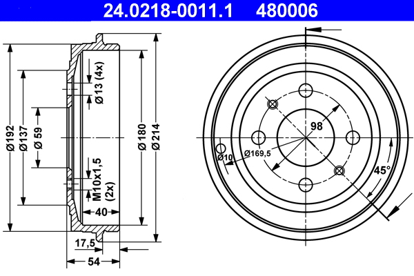 Brake Drum (Rear axle)  Art. 24021800111