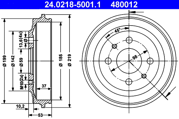 Brake Drum (Rear axle)  Art. 24021850011