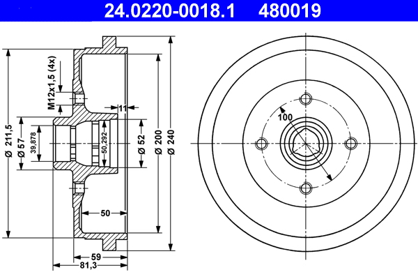 Brake Drum (Rear axle)  Art. 24022000181