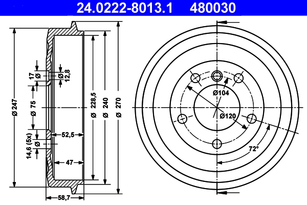 Brake Drum (Rear axle)  Art. 24022280131