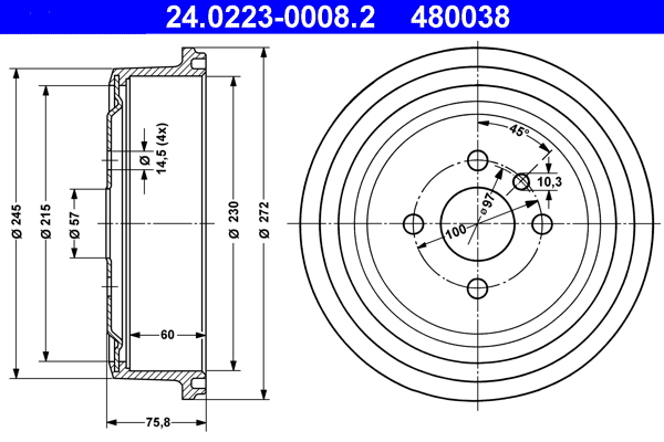 Brake Drum (Rear axle)  Art. 24022300082