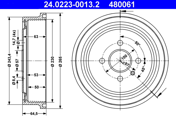 Brake Drum (Rear axle)  Art. 24022300132