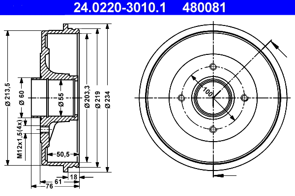 Brake Drum (Rear axle)  Art. 24022030101