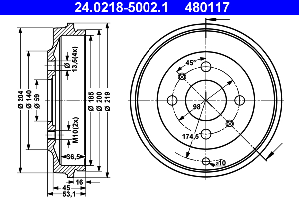 Brake Drum (Rear axle)  Art. 24021850021